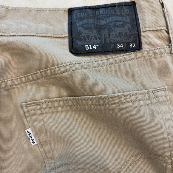 MEN'S SALE Levi’s 514 Khaki Straight Leg Pants 34x32 Classic Casual Chinos - Picture 8 of 12